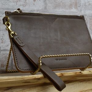 Brown Leather Clutch
